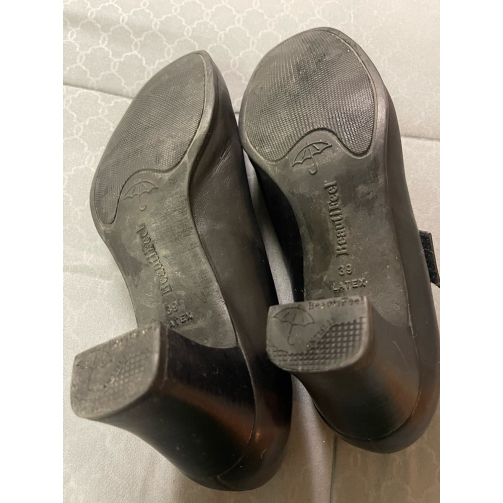 BeautiFeel Black Mary Jane Heels Women's Size 39 Good Uses Condition - Picture 10 of 11